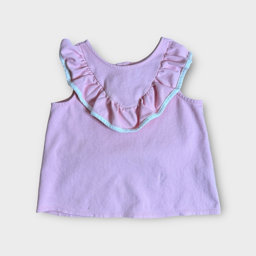 Janie and Jack Ruffle Chest Pink Sleeveless Top